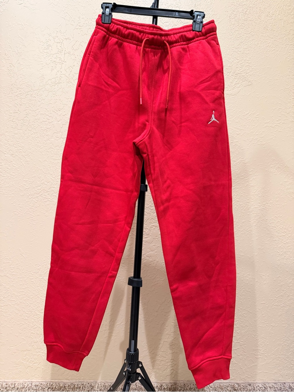 Jordan Men’s Red Fleece Jogger Pants with Jumpman Logo